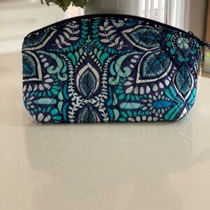 Vera Bradley Teal and Navy Patterned Cosmetic Case